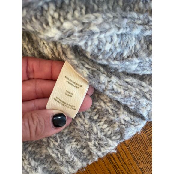 Free People wool blend big button hooded sweater Medium - Picture 5 of 6